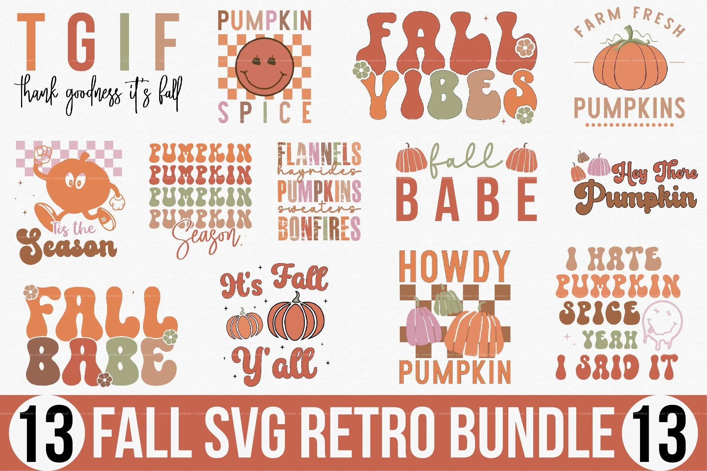Fall Retro SVG Bundle