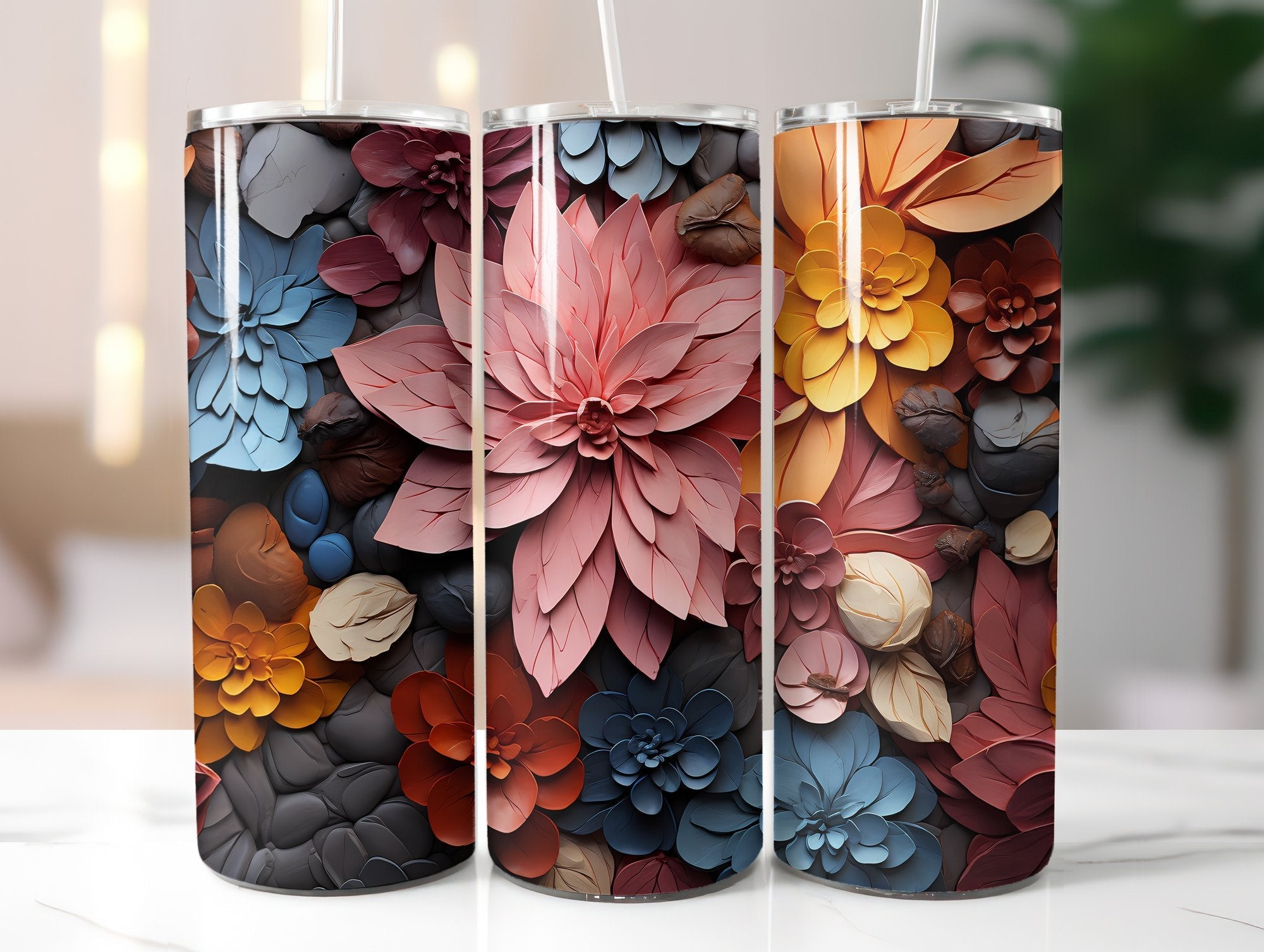 Fall Floral Beauty Tumbler Wrap - CraftNest