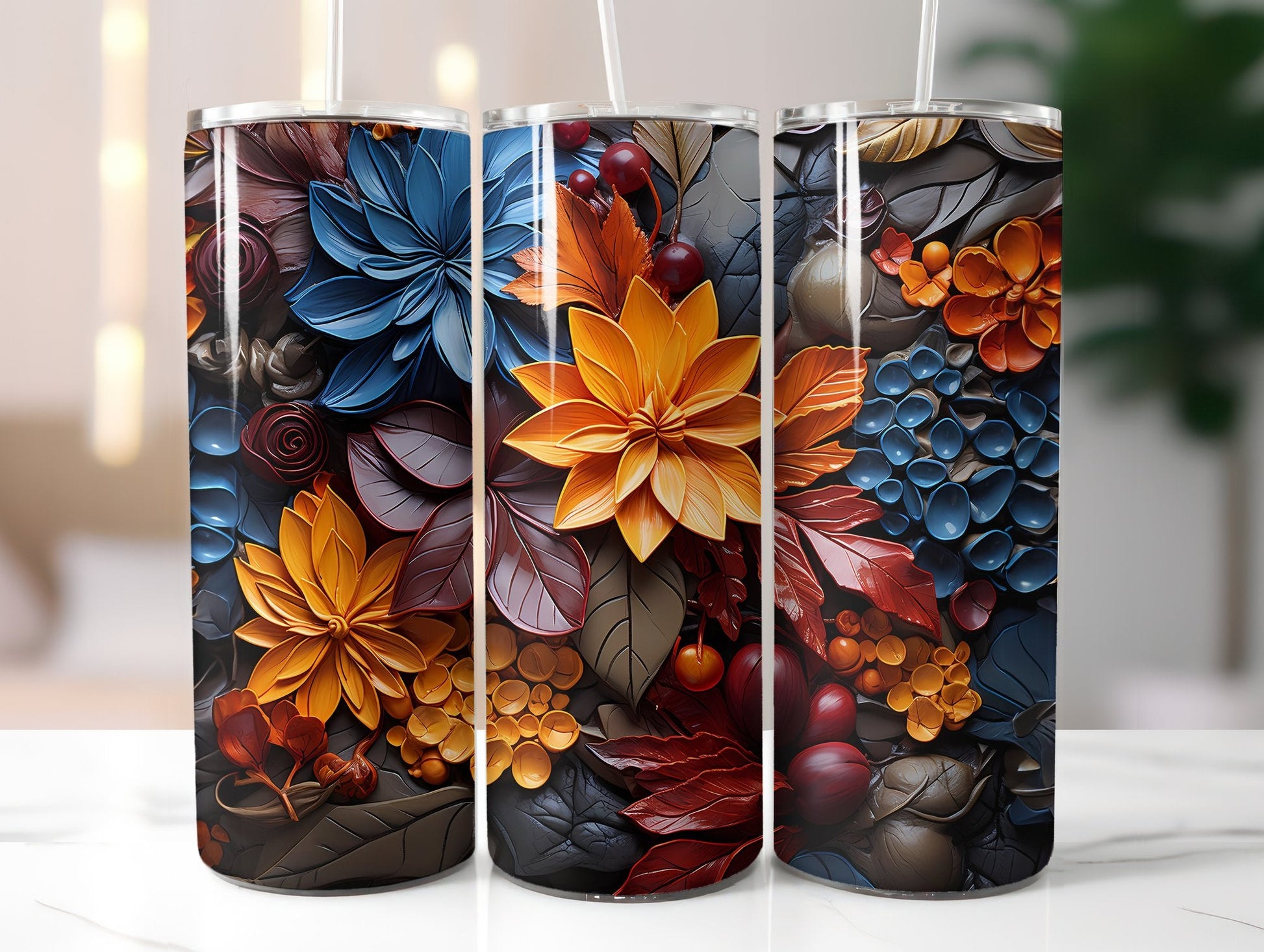 Fall Floral Beauty Tumbler Wrap - CraftNest