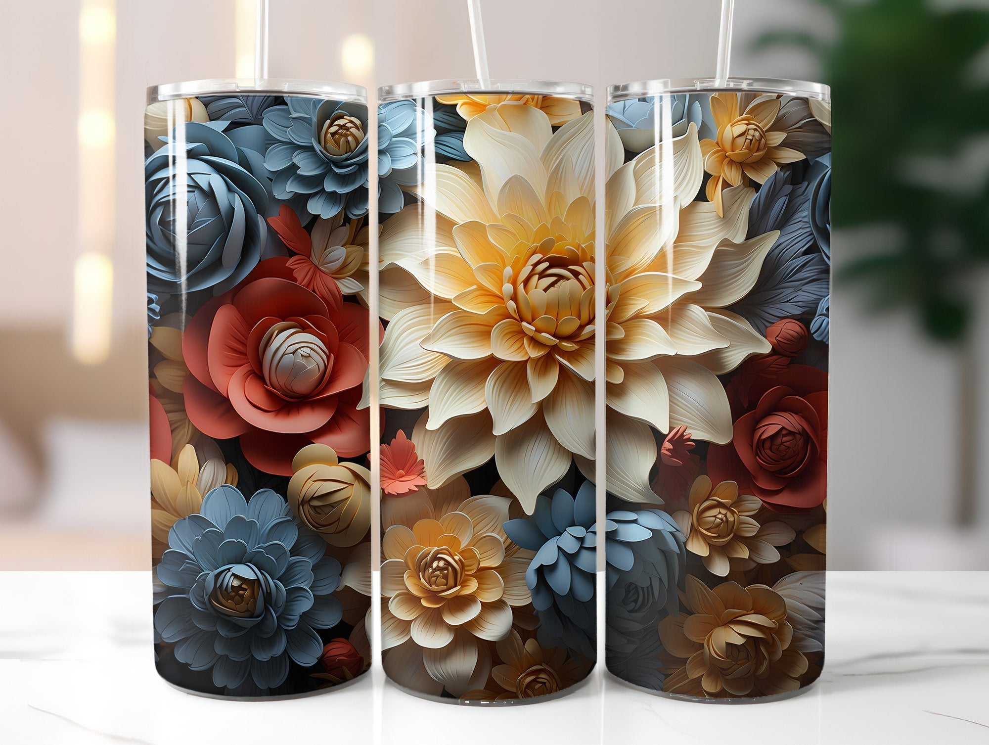 Fall Floral Beauty Tumbler Wrap - CraftNest
