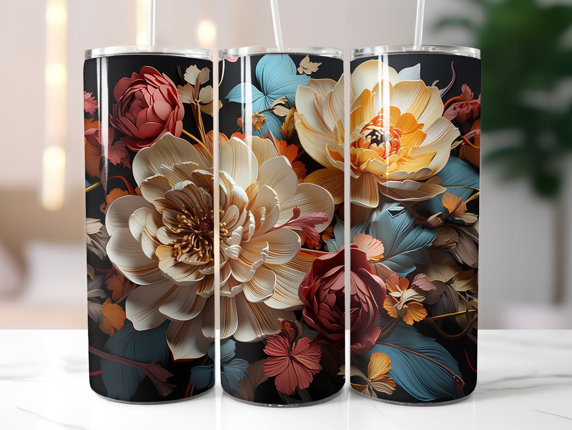 Fall Floral Beauty Tumbler Wrap - CraftNest