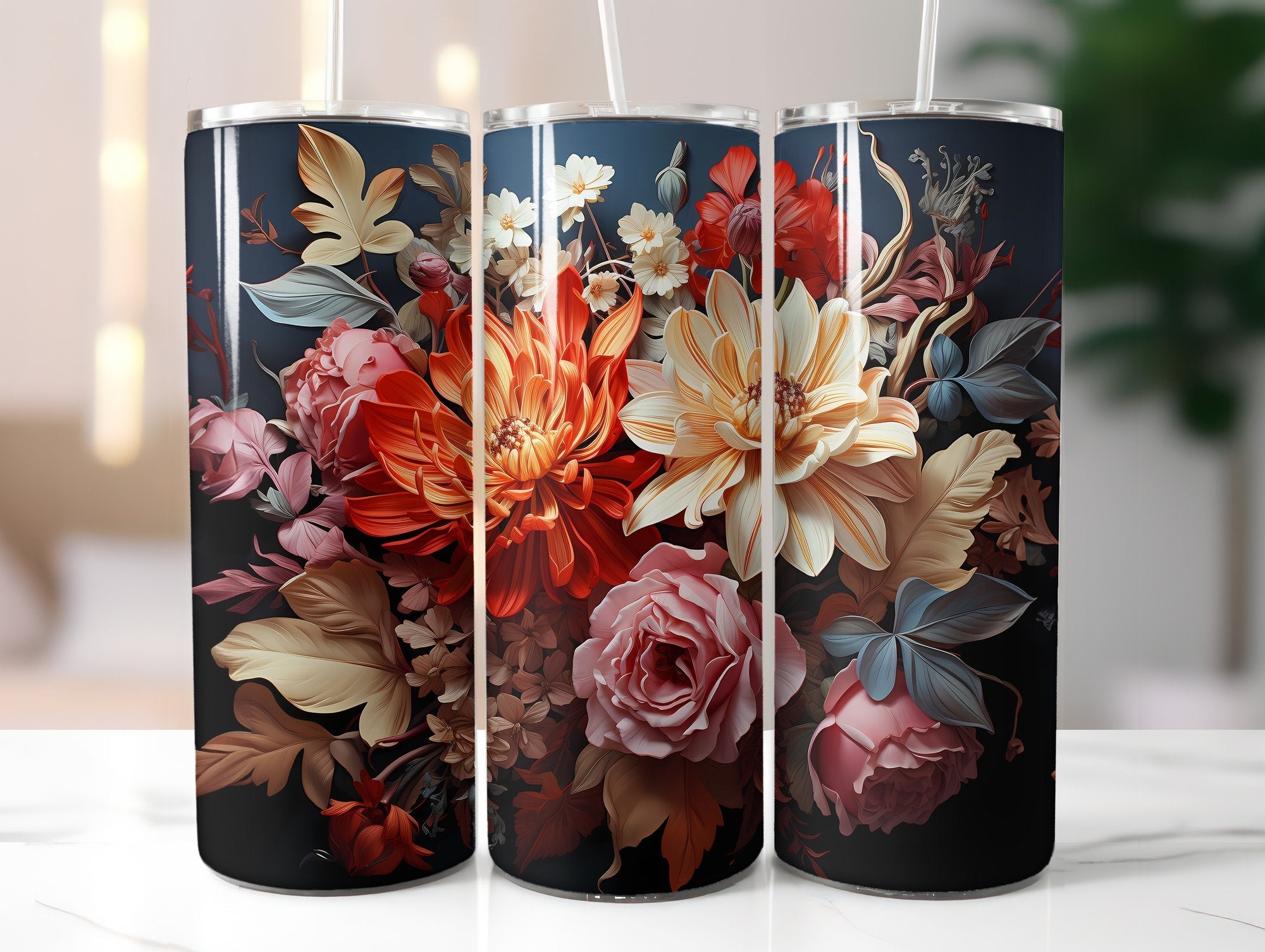 Fall Floral Beauty Tumbler Wrap - CraftNest