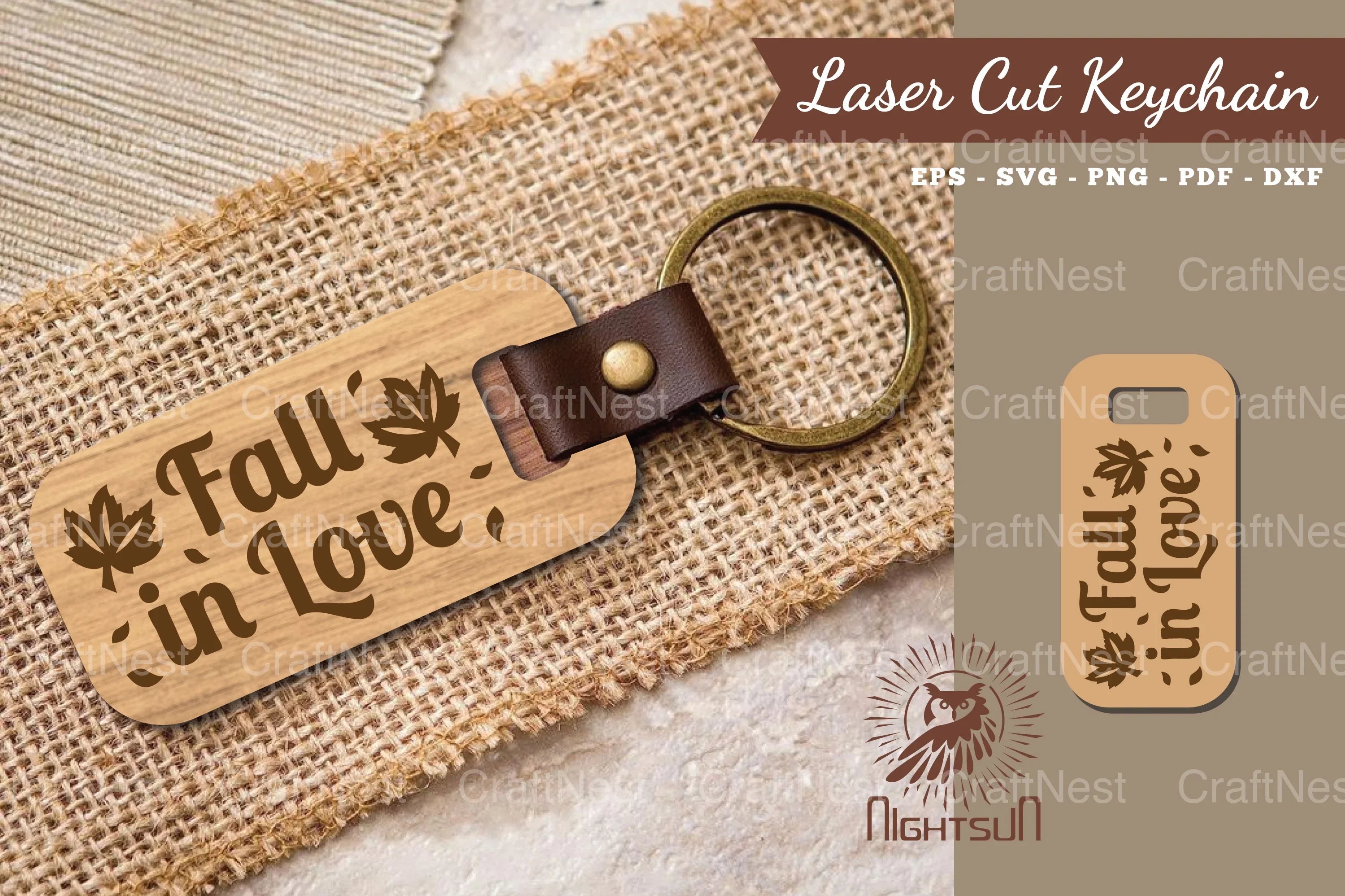 Fall in Love Laser Cut Keychain Design - CraftNest - Digital Crafting and Art