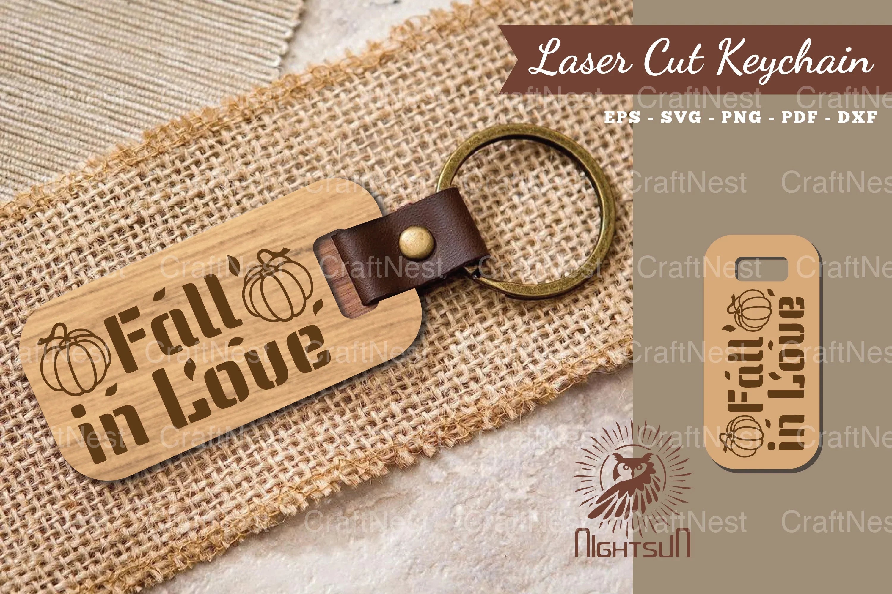 Fall in Love Laser Cut Keychain Design Bundle - CraftNest - Digital Crafting and Art