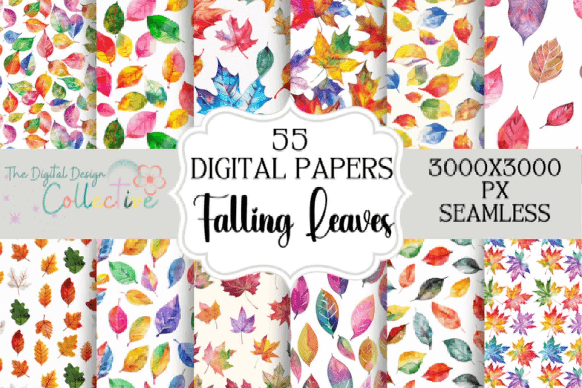 Falling Leaves Seamless Digital Paper - CraftNest - Digital Crafting and Art