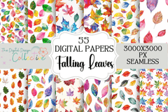 Falling Leaves Seamless Digital Paper - CraftNest - Digital Crafting and Art