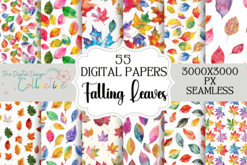 Falling Leaves Seamless Digital Paper - CraftNest - Digital Crafting and Art