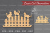 Family Cat on the Fence Laser Cut Decoration Clipart Bundle