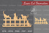 Family Cat on the Fence Laser Cut Decoration Clipart Bundle