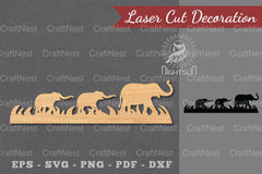 Family Elephant Laser Cut Decoration Clipart Bundle - CraftNest - Digital Crafting and Art