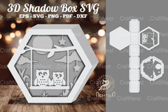 Family Owl 3D Shadow Box SVG Bundle - CraftNest - Digital Crafting and Art