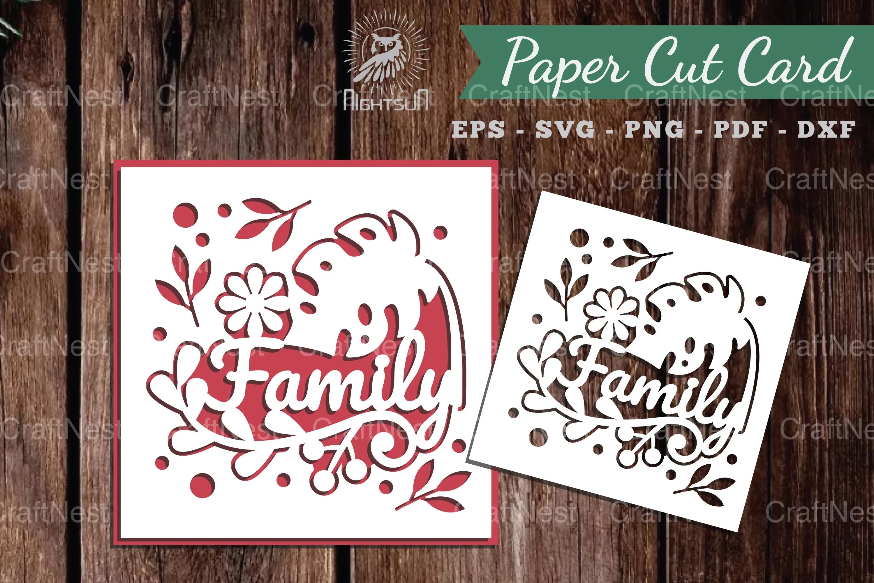 Family Papercut Card SVG Bundle - CraftNest - Digital Crafting and Art