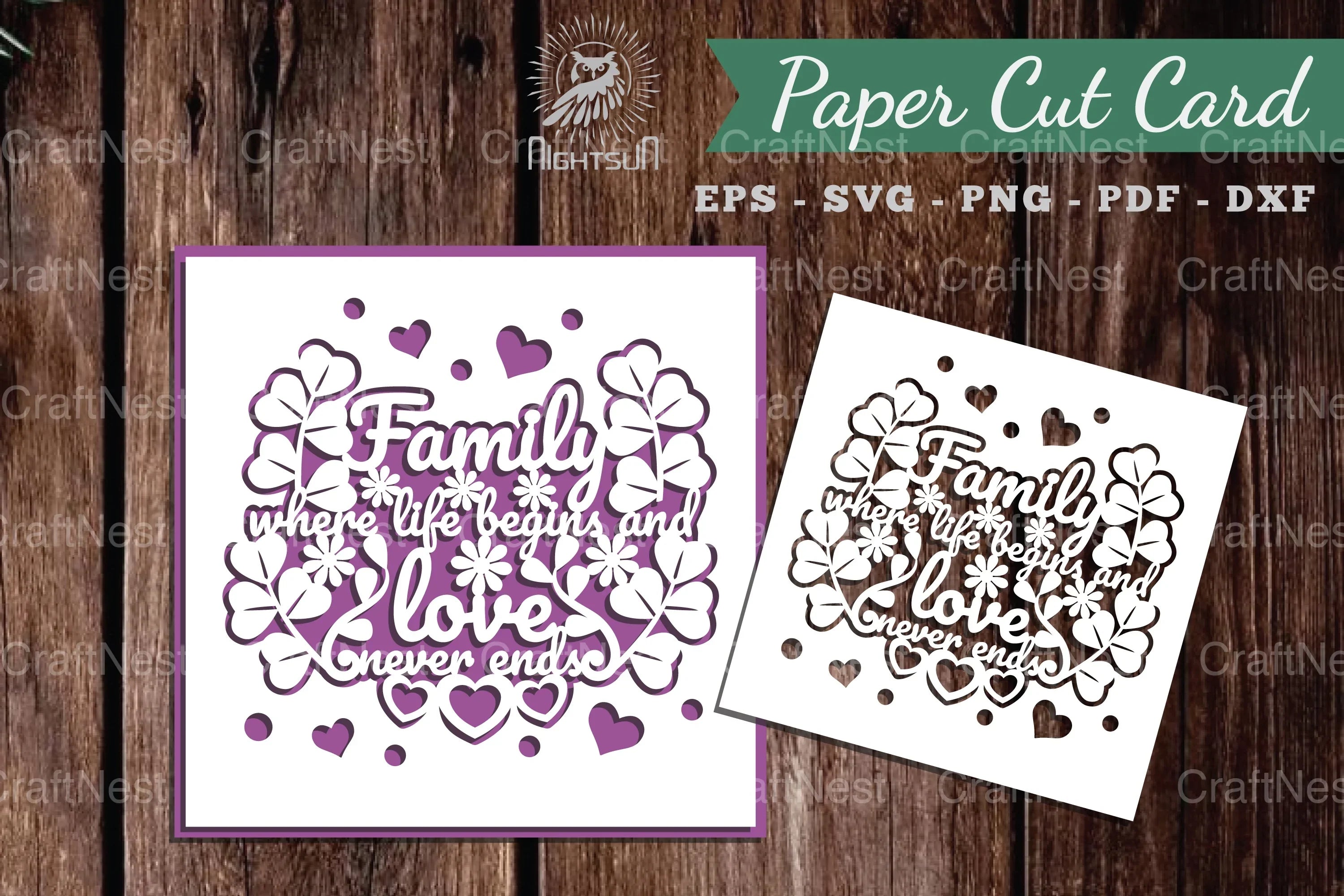 Family Papercut Card SVG Bundle - CraftNest - Digital Crafting and Art