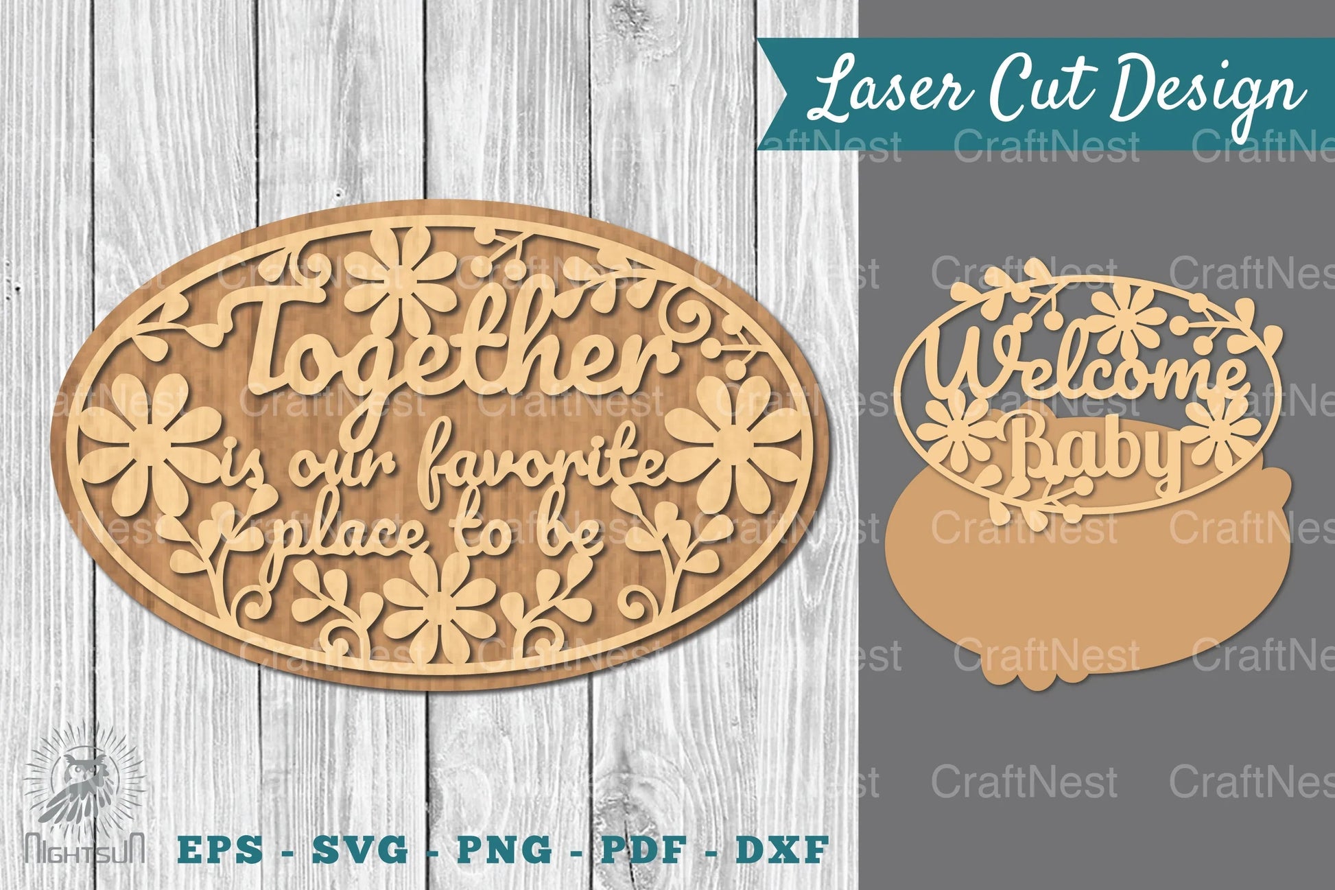 Family Quotes Laser Cut Sign SVG Bundle - CraftNest - Digital Crafting and Art