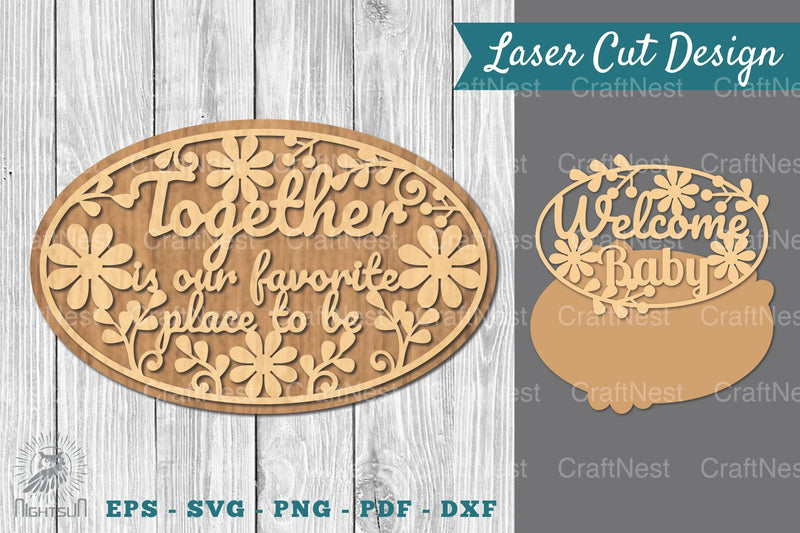 Family Quotes Laser Cut Sign SVG Bundle - CraftNest - Digital Crafting and Art