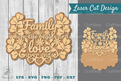 Family Quotes Laser Cut Sign SVG Bundle - CraftNest - Digital Crafting and Art