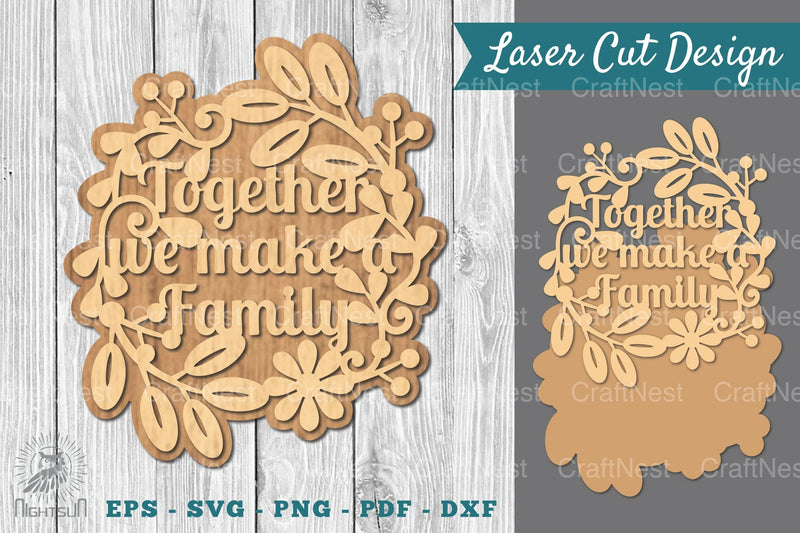 Family Quotes Laser Cut Sign SVG Bundle - CraftNest - Digital Crafting and Art