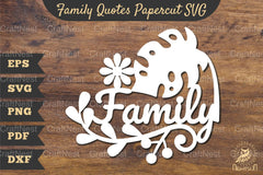 Family Quotes Papercut SVG Bundle - CraftNest - Digital Crafting and Art
