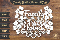 Family Quotes Papercut SVG Bundle - CraftNest - Digital Crafting and Art