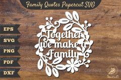Family Quotes Papercut SVG Bundle - CraftNest - Digital Crafting and Art
