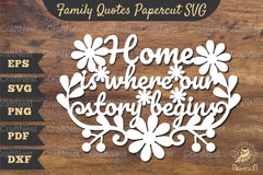 Family Quotes Papercut SVG Bundle - CraftNest - Digital Crafting and Art