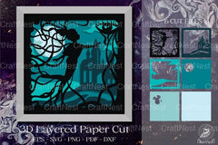 Fantasi Girl 3D Layered Paper Cut Clipart Bundle - CraftNest - Digital Crafting and Art