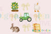 Charming Farm Coquette Clipart Bundle with Farm Animals