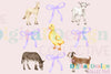 Charming Farm Coquette Clipart Bundle with Farm Animals