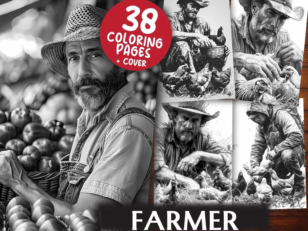 Farmer Coloring Books - CraftNest - Digital Crafting and Art