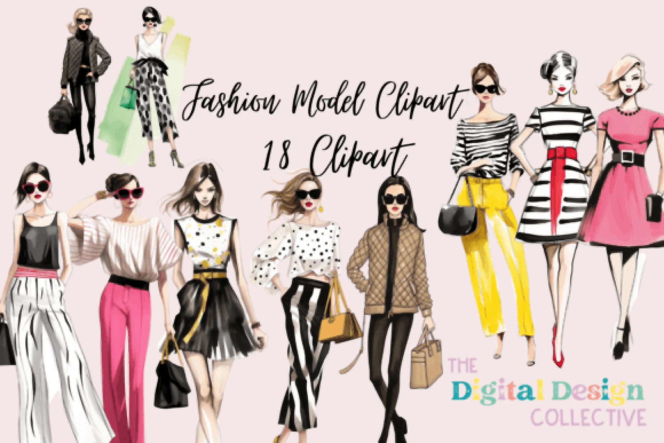 Fashion Girl Icon Clipart Bundle - CraftNest - Digital Crafting and Art