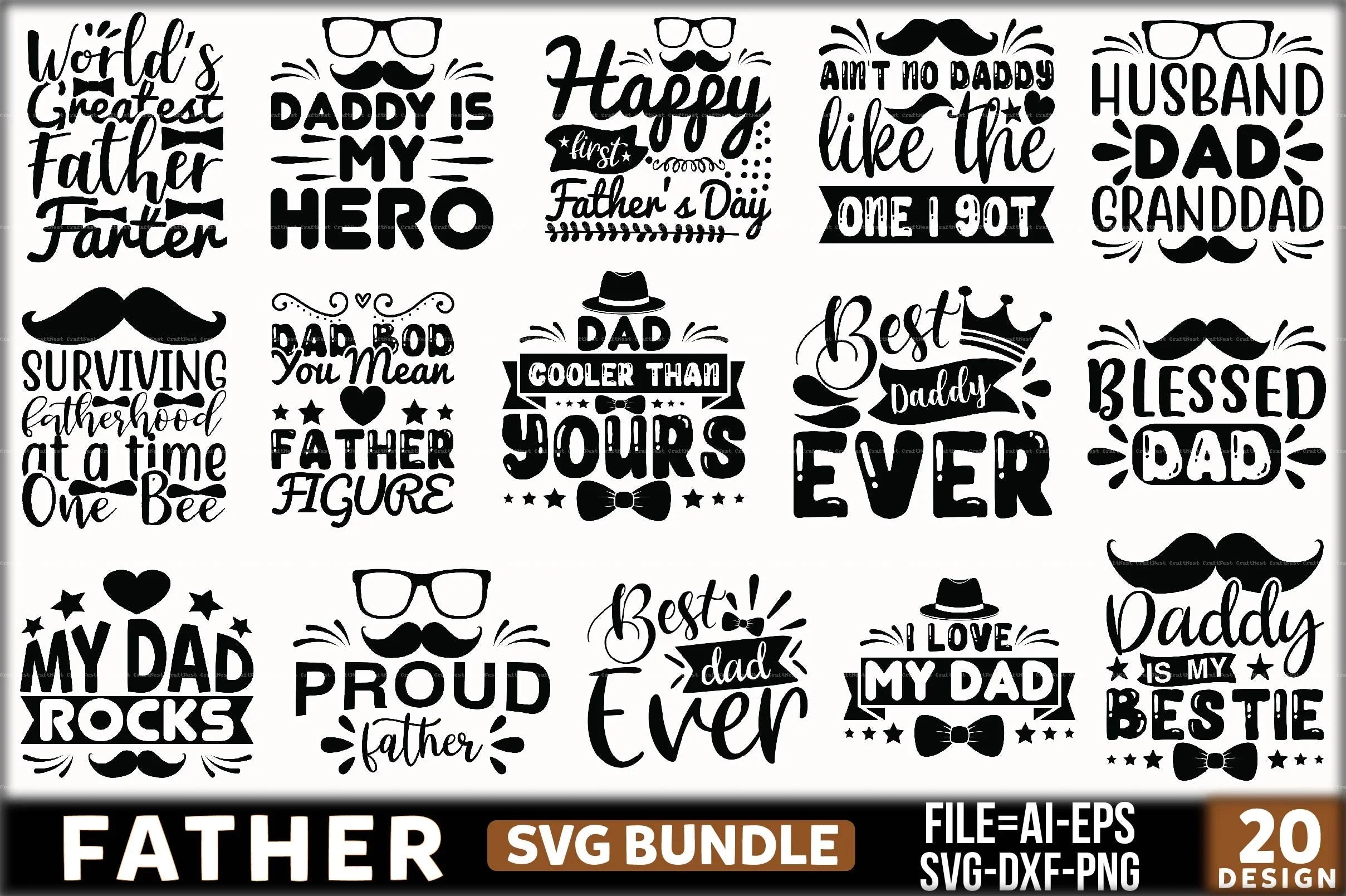 Father Design SVG Bundle - CraftNest - Digital Crafting and Art