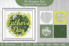Father's Day 3D Shadowbox Papercut SVG Bundle - CraftNest - Digital Crafting and Art