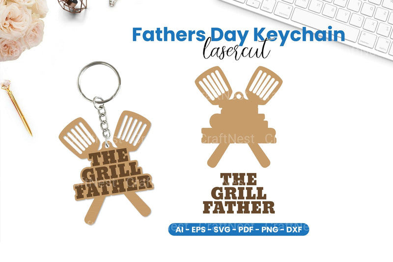 Father's Day Keychain Laser Cut SVG Bundle - CraftNest - Digital Crafting and Art