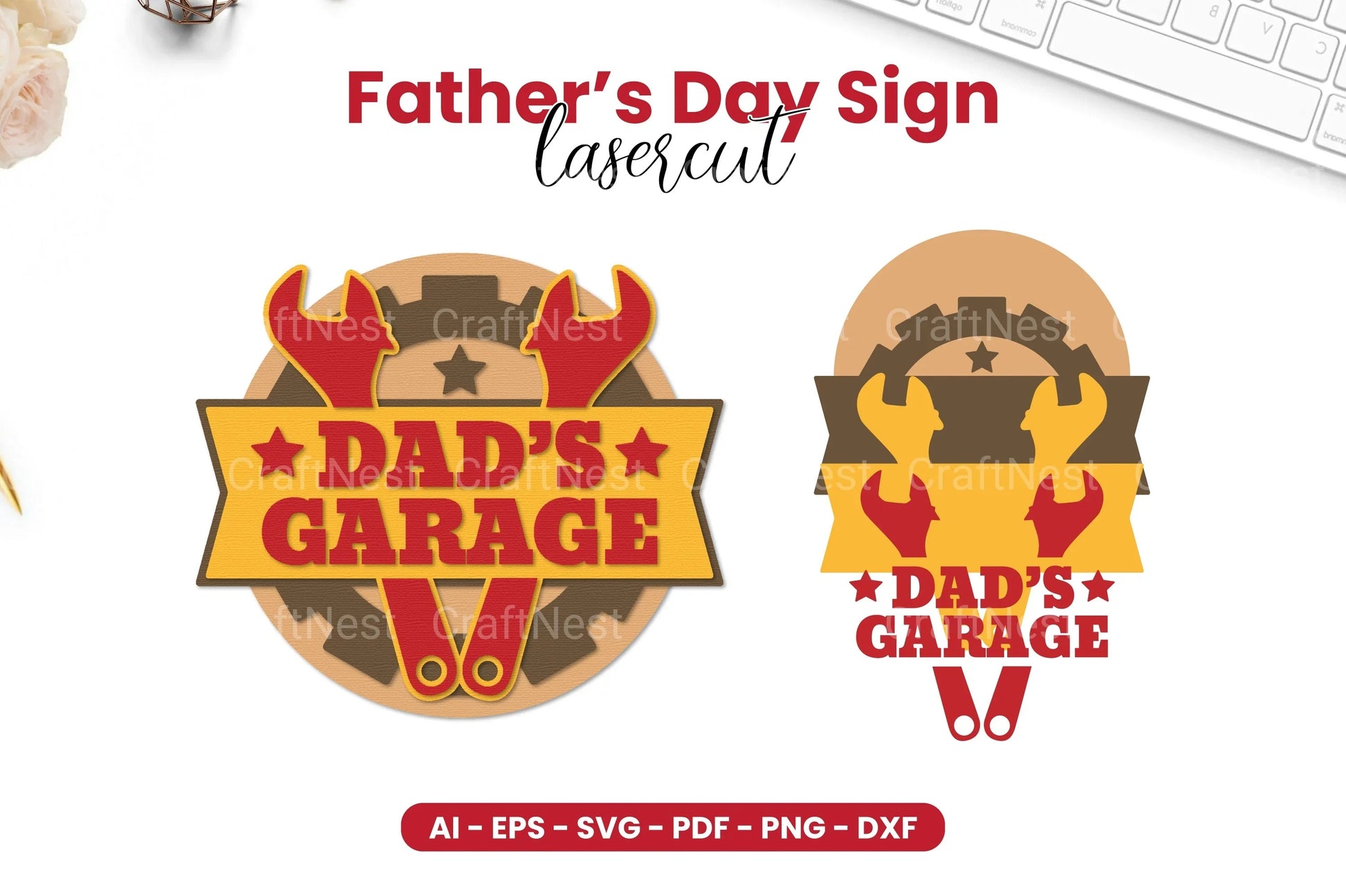 Father's Day Sign Laser Cut SVG Bundle - CraftNest - Digital Crafting and Art