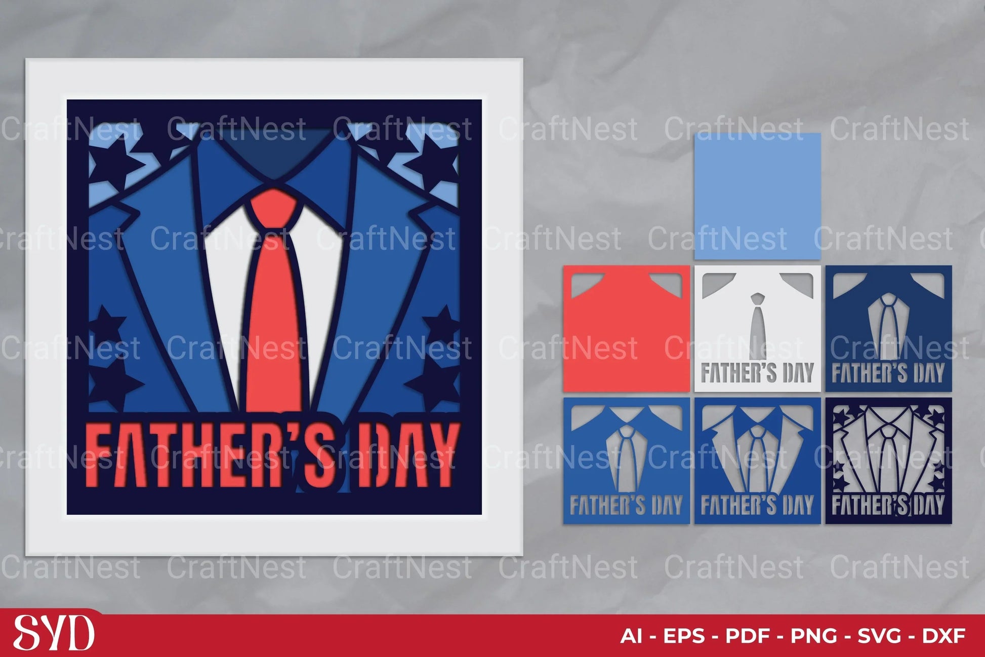 Father's Day 3D Layered Papercut SVG Bundle - CraftNest - Digital Crafting and Art