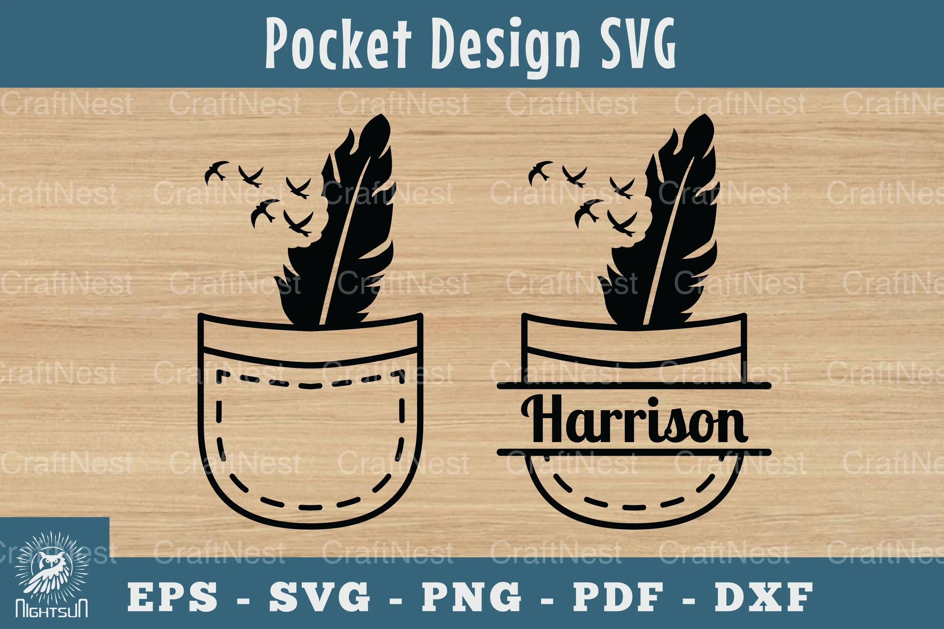Feather in Pocket Silhouette Design Clipart Bundle - CraftNest - Digital Crafting and Art