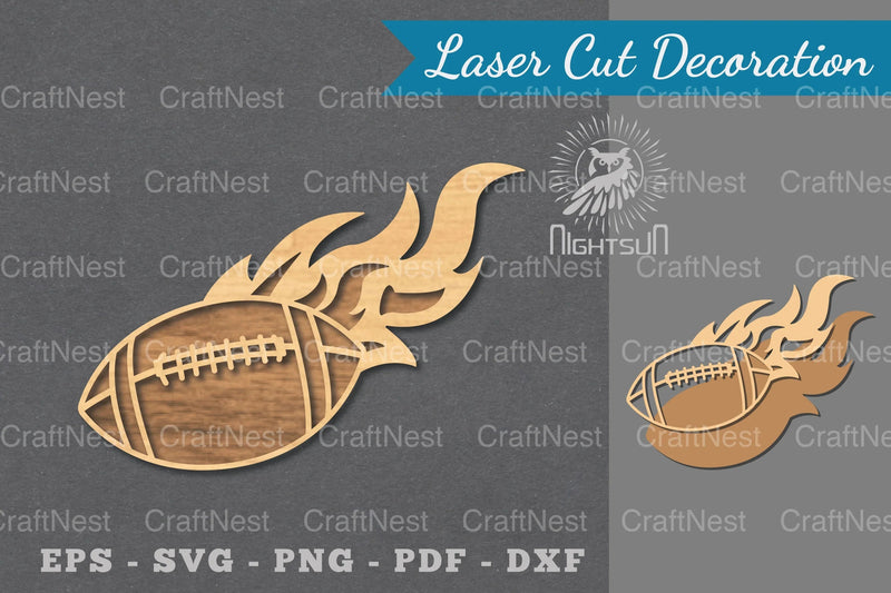 Fire American Football Laser Cut Decoration Clipart Bundle - CraftNest - Digital Crafting and Art