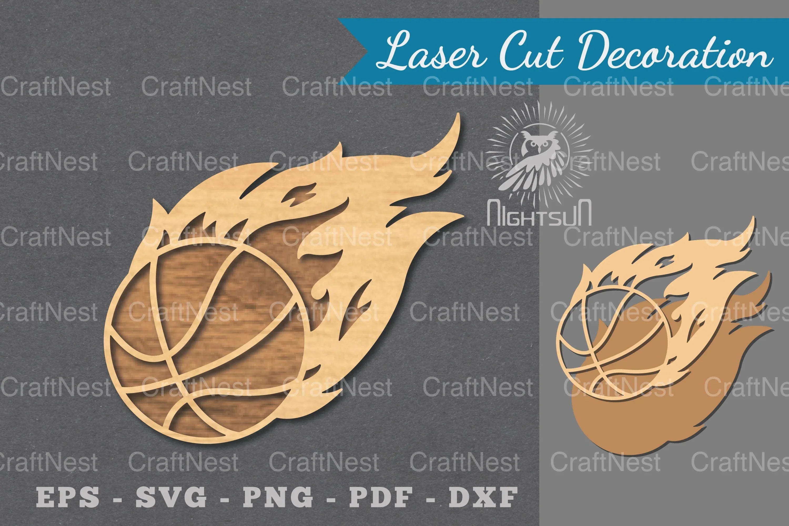 Fire Basketball Laser Cut Decoration Clipart Bundle - CraftNest - Digital Crafting and Art