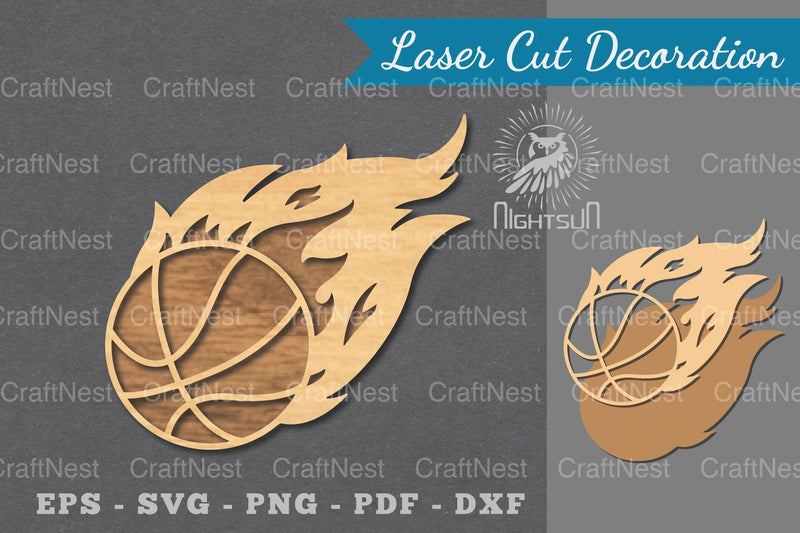 Fire Basketball Laser Cut Decoration Clipart Bundle - CraftNest - Digital Crafting and Art