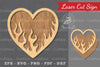 Fire Heart Laser Cut Decoration Clipart Bundle