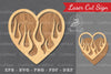 Fire Heart Laser Cut Decoration Clipart Bundle