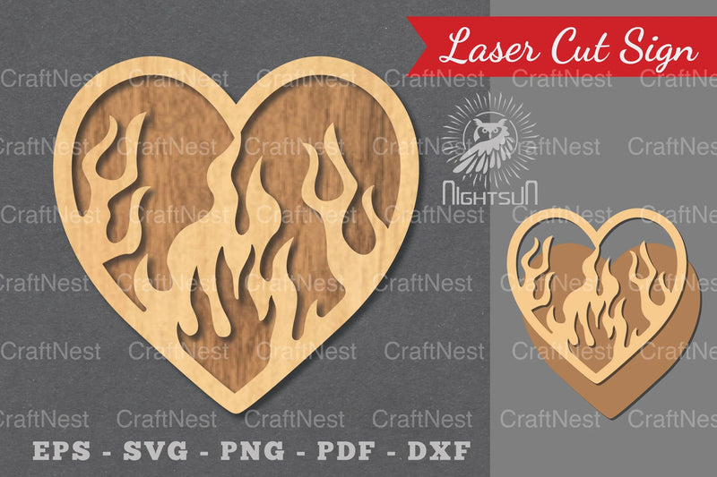 Fire Heart Laser Cut Decoration Clipart Bundle - CraftNest - Digital Crafting and Art