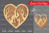 Fire Heart Laser Cut Decoration Clipart Bundle