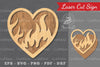 Fire Heart Laser Cut Decoration Clipart Bundle