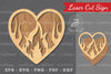 Fire Heart Laser Cut Decoration Clipart Bundle