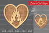 Fire Heart Laser Cut Decoration Clipart Bundle