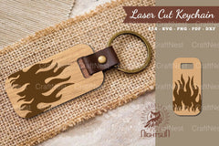 Fire Laser Cut Keychain Design Bundle - CraftNest - Digital Crafting and Art
