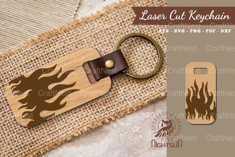 Fire Laser Cut Keychain Design Bundle - CraftNest - Digital Crafting and Art