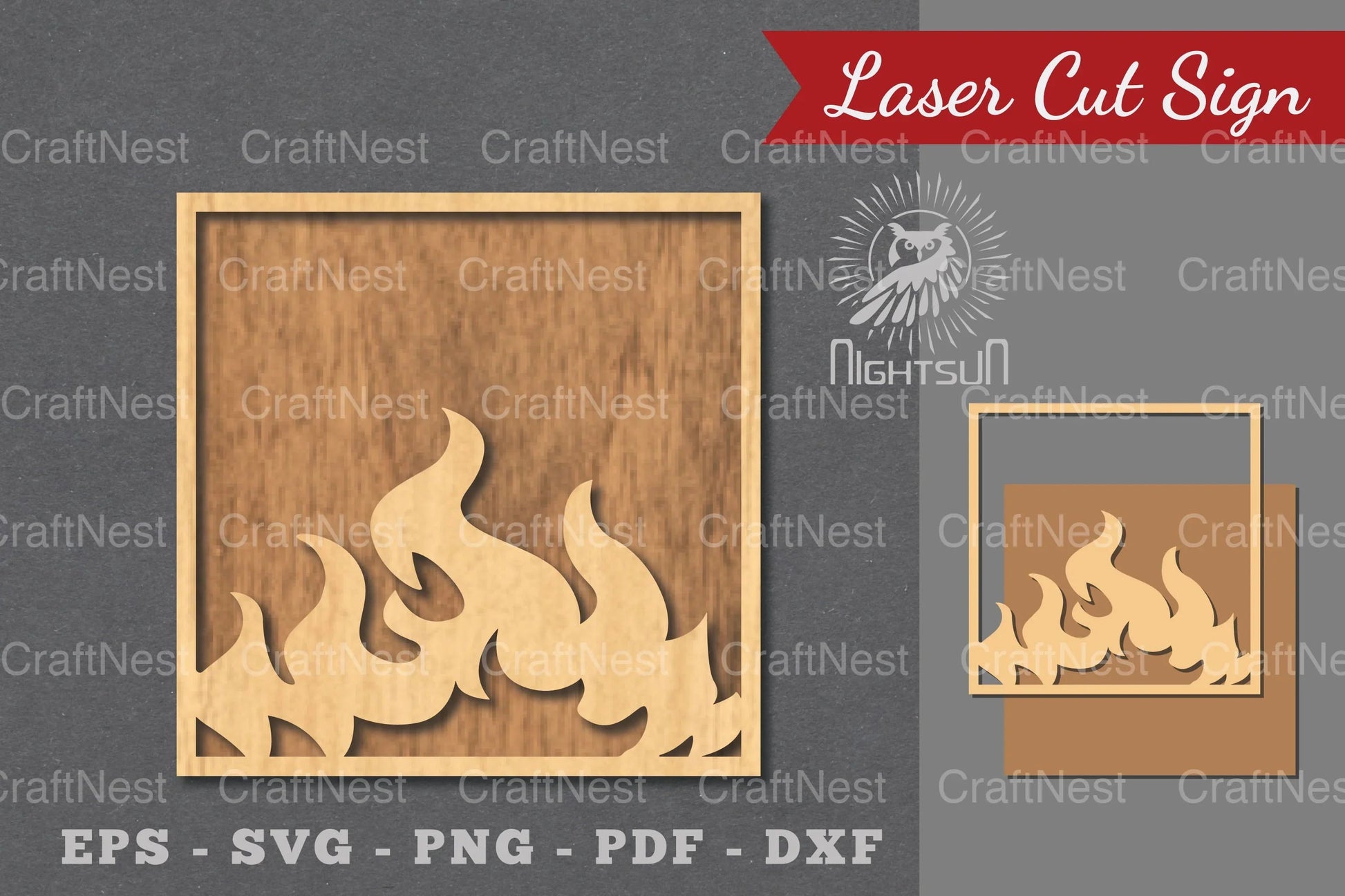 Fire Sign Laser Cut Decoration Bundle - CraftNest - Digital Crafting and Art