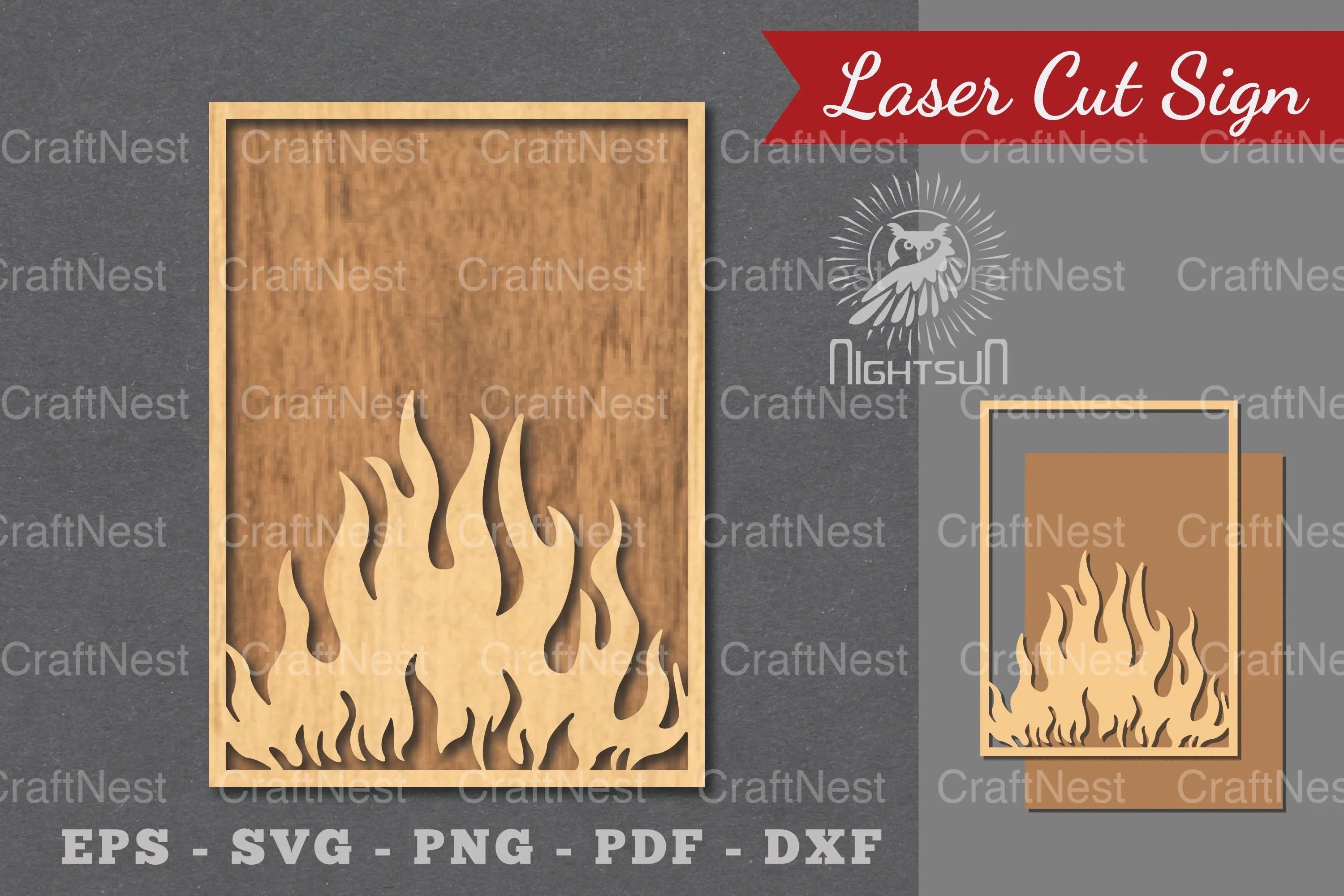 Fire Sign Laser Cut Decoration Bundle - CraftNest - Digital Crafting and Art